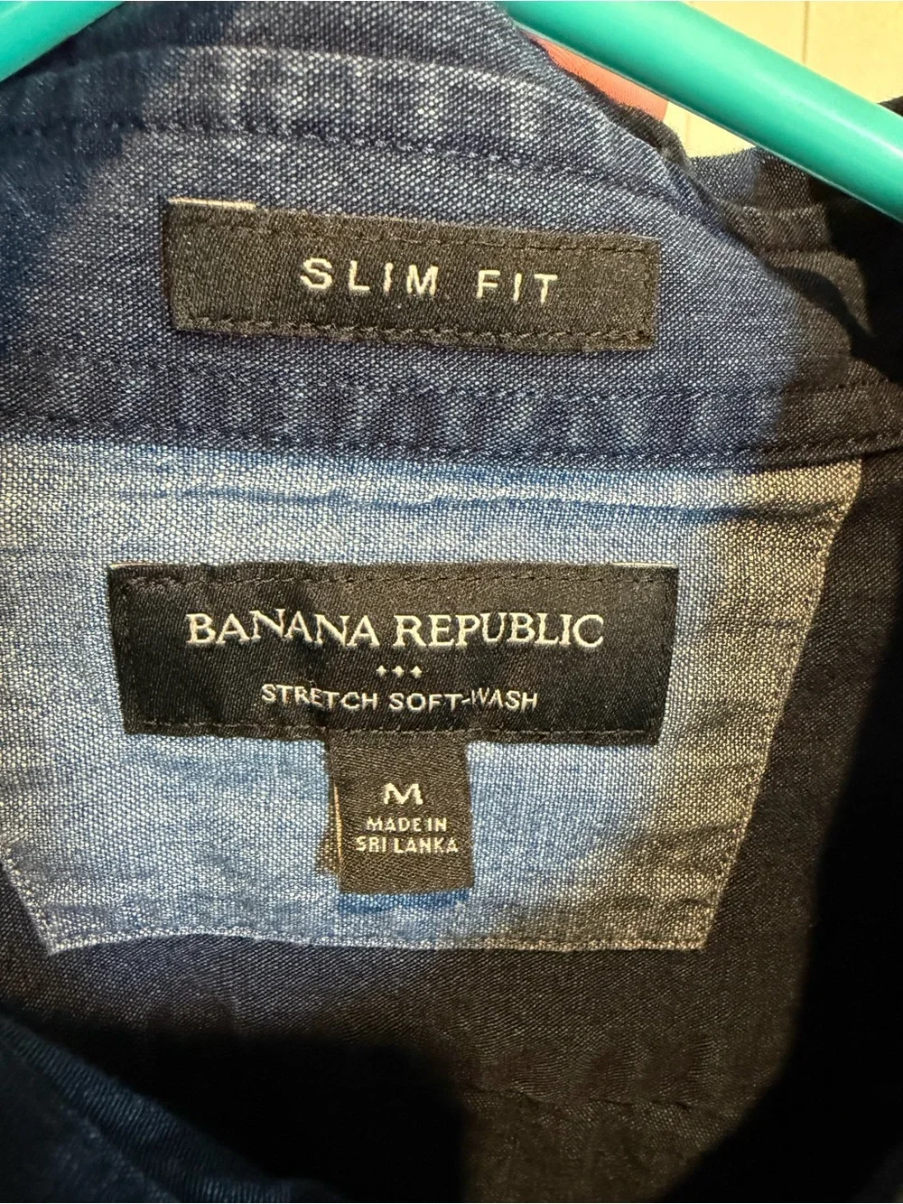 Banana Republic Men's Indigo Blue Denim Button-Down Shirt